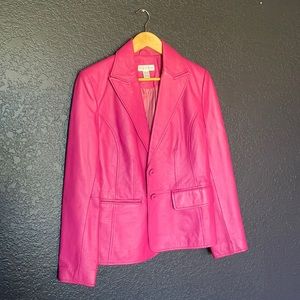 Worthington, genuine leather, pink jacket, medium